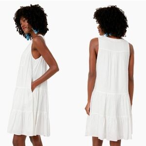 Tuckernuck Sleeveless White Tiered Mini Dress